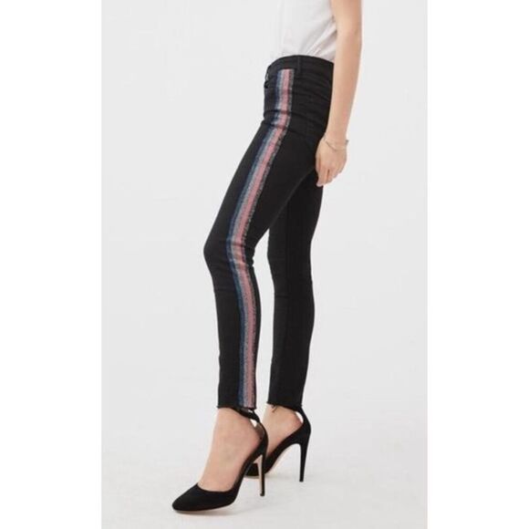 Women’s Mother High Waisted Looker Ankle Fray in Guilty Glitter Racer Size 24 - Picture 1 of 9